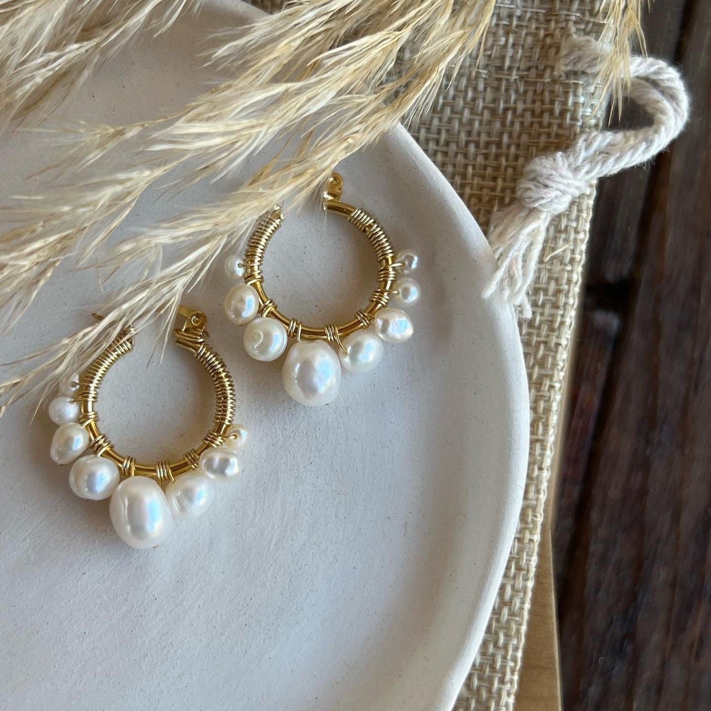 Juliet Hoop Earrings with Cultured Pearl