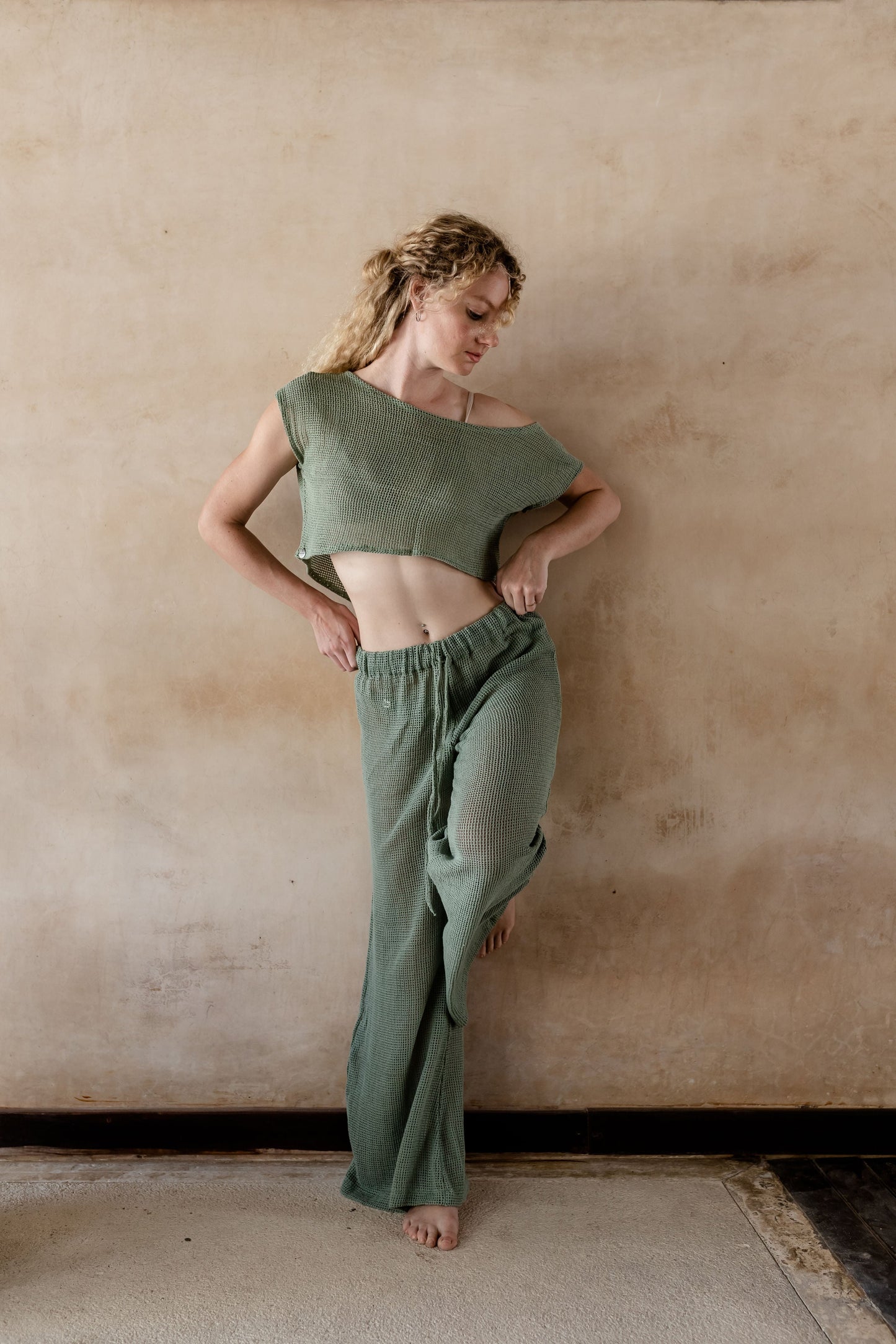 Long Flared Knitwear Pants - Tanit