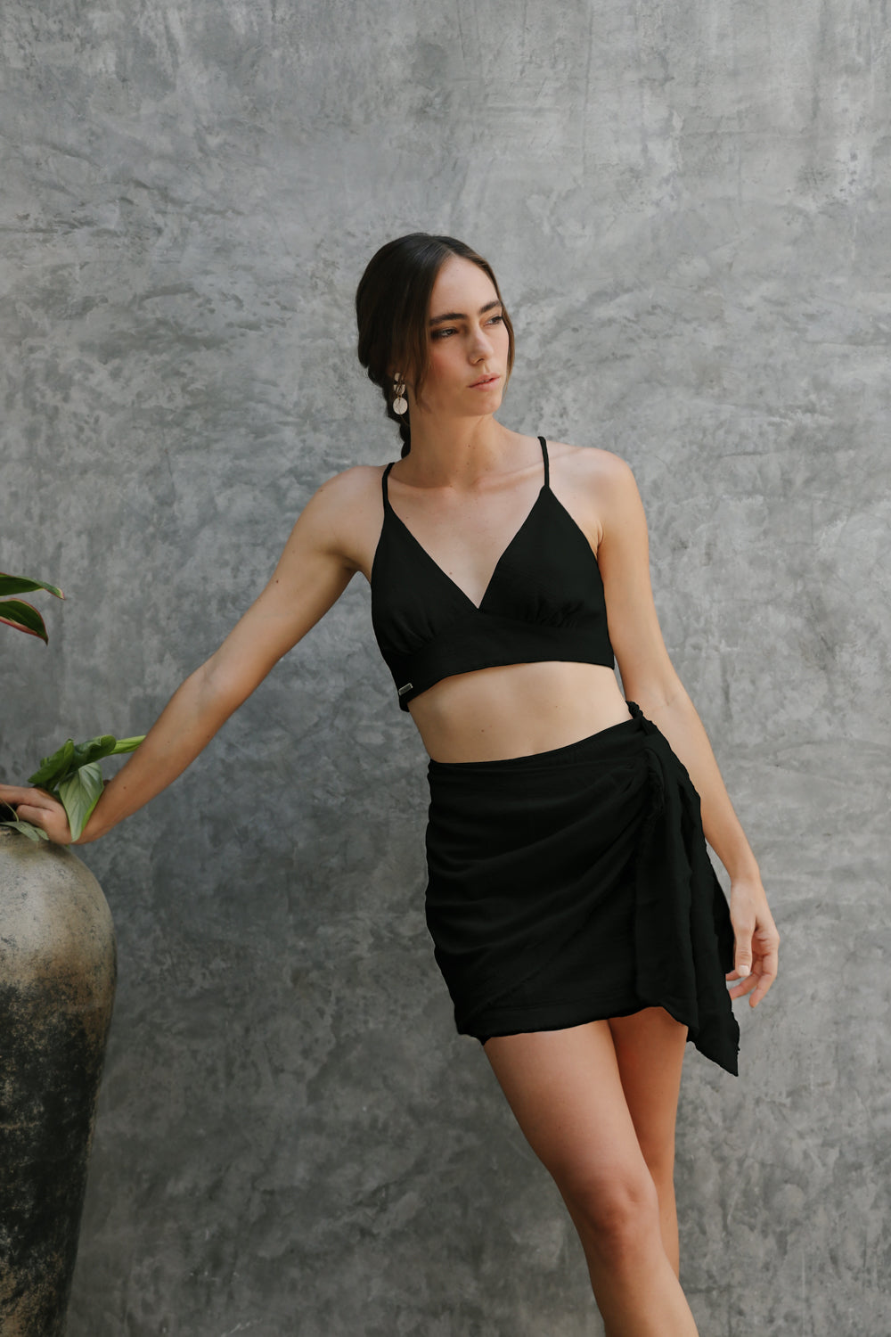 Linen Top With Back Ribbons - Hana