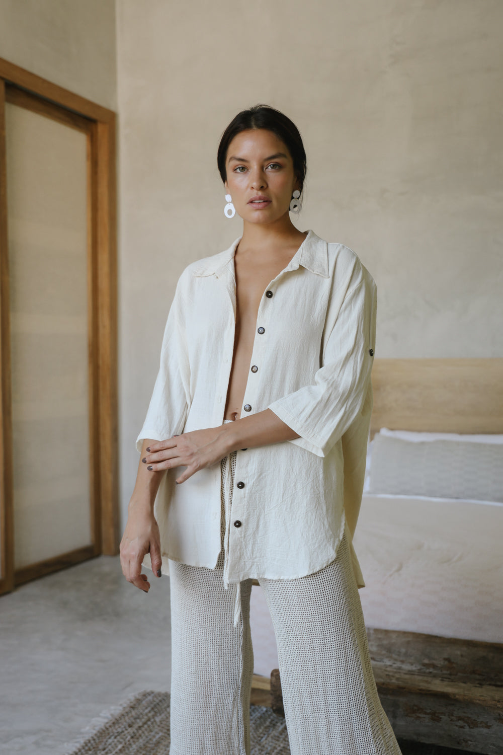 Oversize Style Linen Shirt - Gala