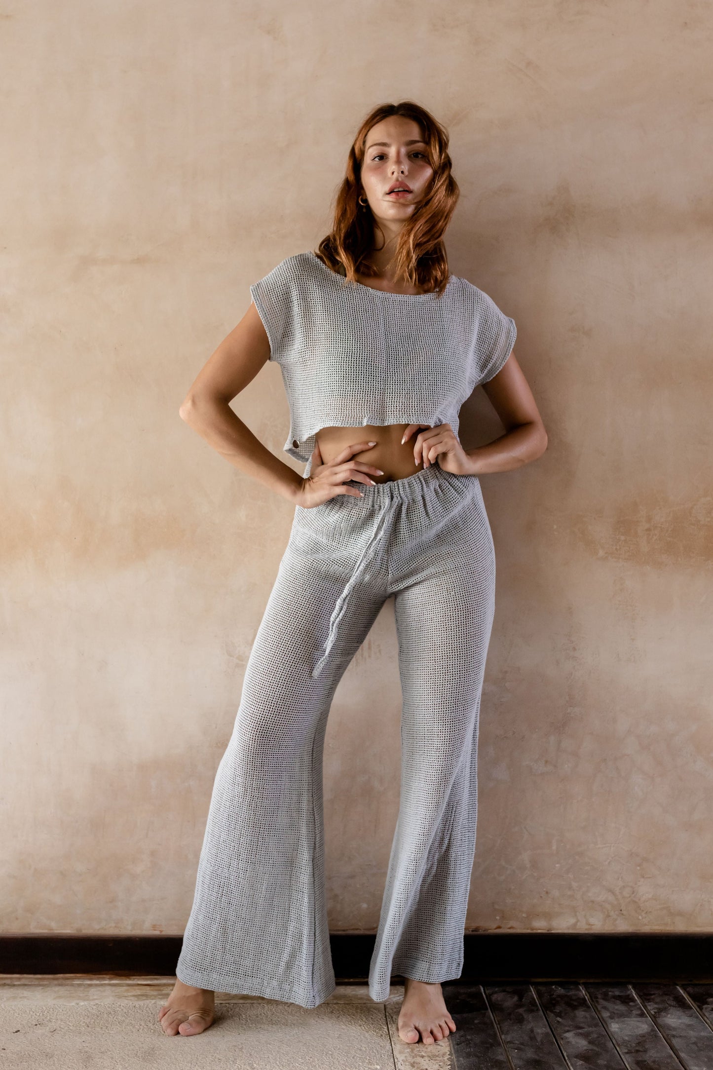 Long Flared Knitwear Pants - Tanit